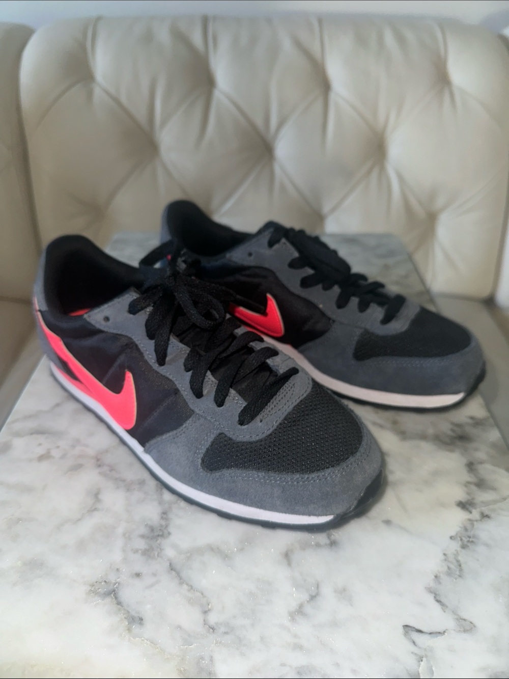 Nike Black & Gray Sneakers with Bright Pink Swoosh